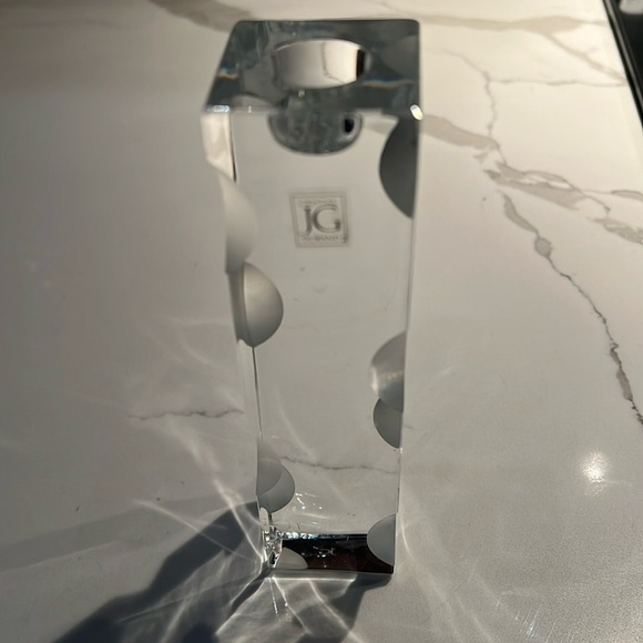 JG Durand 6.5” x 1.5” Moden Crystal Candlestick - Picture 2 of 4